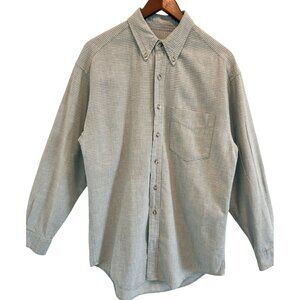 Old Navy Linen Cotton Gingham Shirt M Tan White Vintage 90s Heritage Philippines